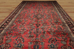 Alexx Palace Hand Knotted 100% Wool Lilihaan Traditional Oriental Area Rug Rose, Charcoal Color