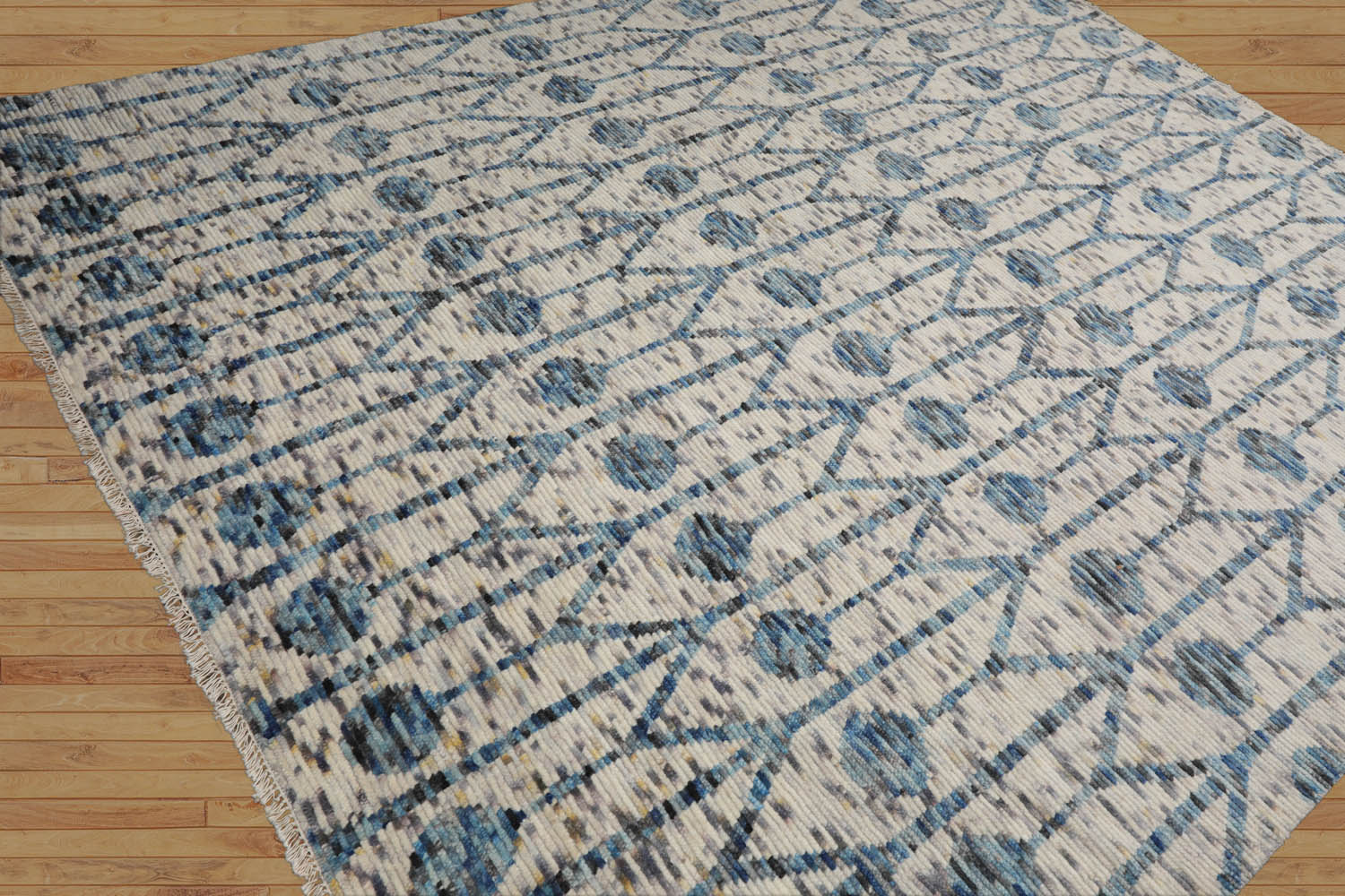 Strahan LoomBloom 8x10 White, Gray Hand Knotted Oushak 100% Wool Modern & Contemporary  Oriental Area Rug Off