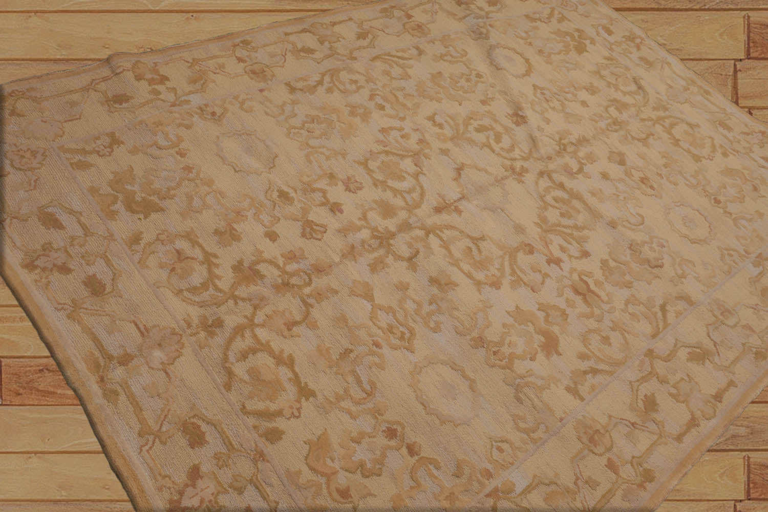 Sims 6x9 Hand Knotted French Aubusson Savonnerie 100% Wool Asmara Traditional Oriental Area Rug Beige, Tan Color