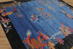 Multi Size Blue,Black Hand Tufted Pictorial New Zealand Wool Chinese Art Deco Oriental Area Rug