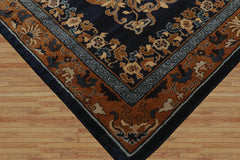 Multi Size Blue,Caramel Hand Tufted Patterned New Zealand Wool Chinese Art Deco Oriental Area Rug