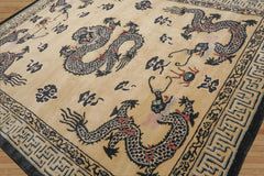 Multi Size Beige,Black Hand Tufted Pictorial New Zealand Wool Chinese Traditional Oriental Area Rug