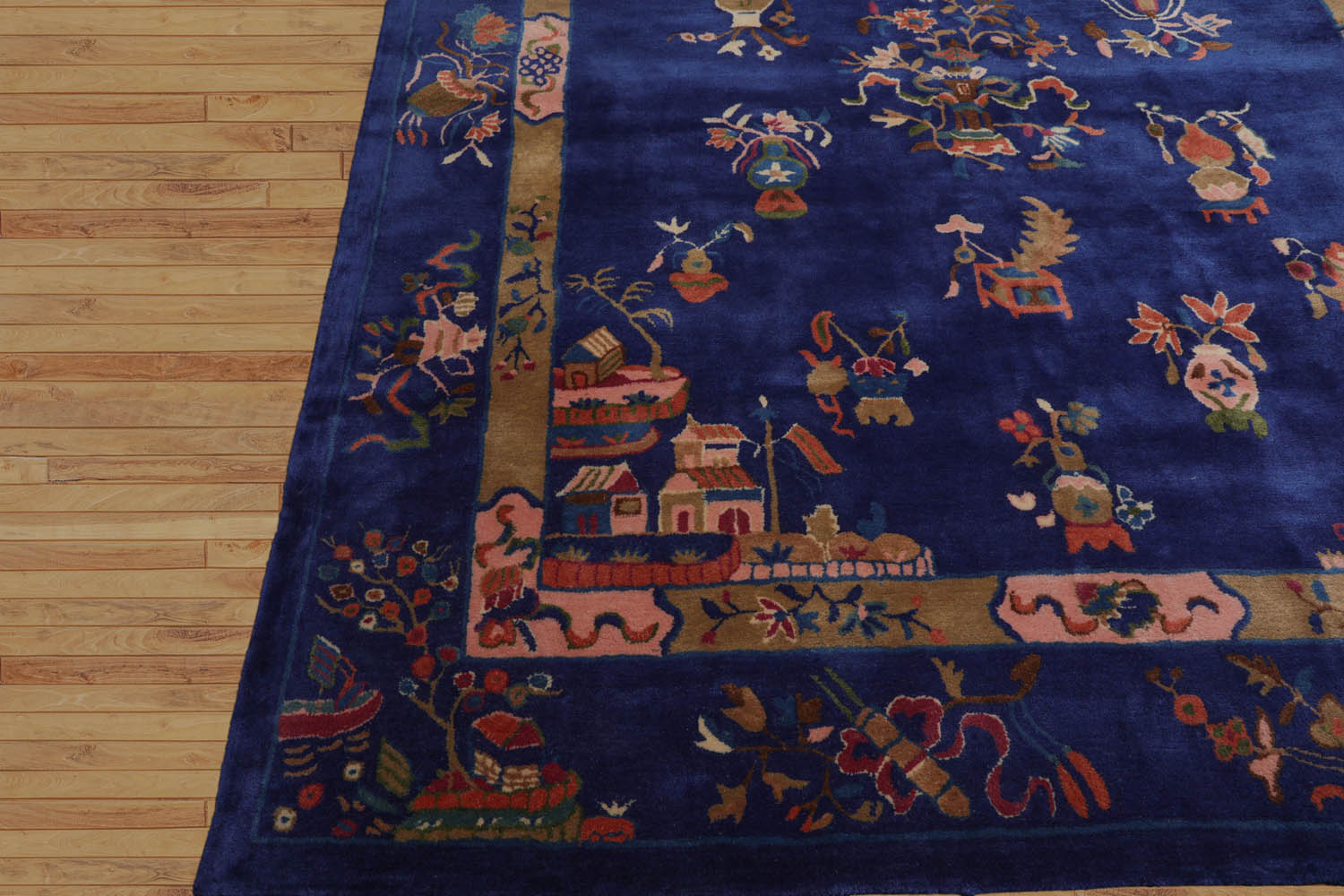 Multi Size Blue,Moss Hand Tufted Pictorial New Zealand Wool Chinese Art Deco Oriental Area Rug Royal
