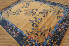 Multi Size Muddy Gold,Dark Blue Hand Tufted Pictorial New Zealand Wool Chinese Art Deco Oriental Area Rug