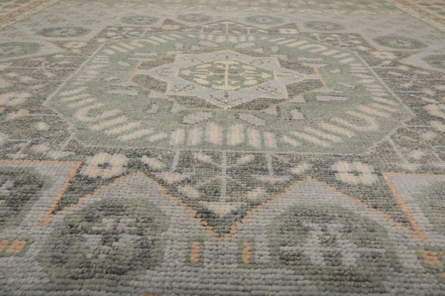 Annunzio 8x10 Hand Knotted Persian 100% Wool Oushak Traditional  Oriental Area Rug Gray,Celadon Color