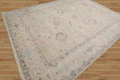 Tynemouth 9x12 Beige,Taupe Hand Knotted All-Over Wool Oushak Traditional  Oriental Area Rug