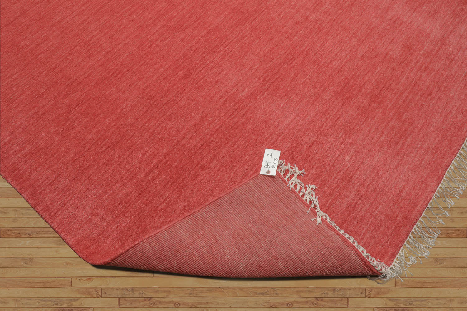 Multi Size Red, Coral Hand Loomed Solid 100% Wool  Traditional  Oriental Area Rug