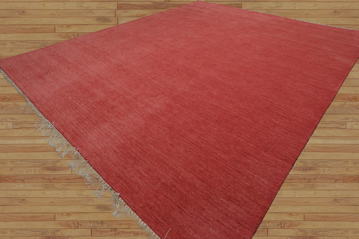 Multi Size Red, Coral Hand Loomed Solid 100% Wool  Traditional  Oriental Area Rug