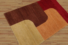 Dibbell 3x5 Michaelian & Kohlberg Hand Knotted Contemporary Abstract Wool Oriental Area Rug Red