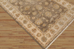 Lesandra 4x6 Moss Hand Knotted Agra Traditional Floral Wool Oriental Area Rug