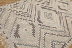 Shamas LoomBloom 5x8 Beige Handwoven Southwestern Wool Kilim