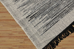 Chatom LoomBloom 5x8 Modern Ivory Hand Woven Kilim Wool Oriental Rug