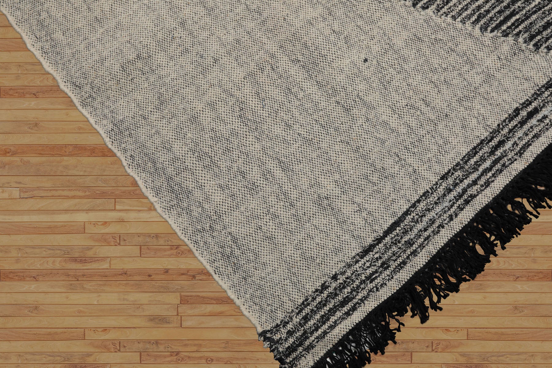 Blithe LoomBloom 5x8 Ivory Handmade Geometric Kilim Wool Oriental Rug