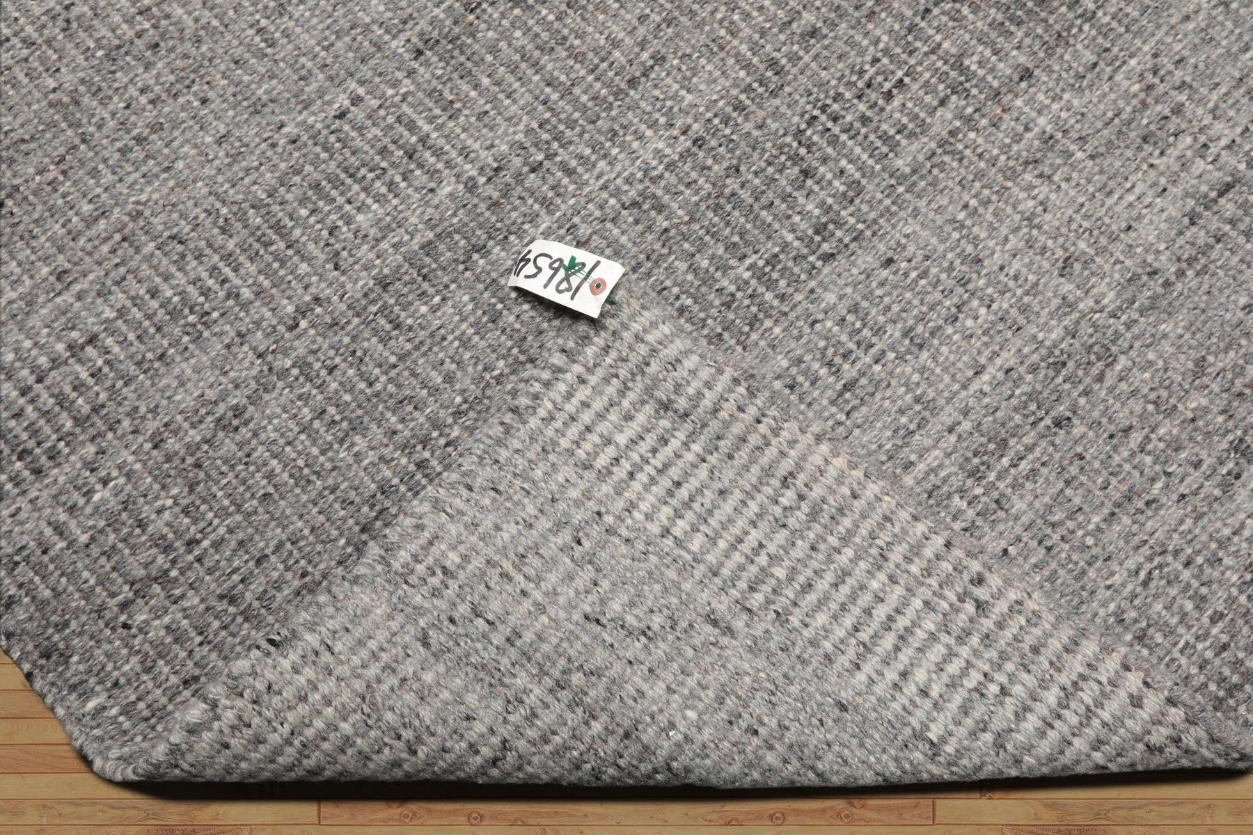 Jasmin LoomBloom Hand Woven Modern Ribbed Wool Oriental Area Rug in 5x8 Tone On Tone Gray