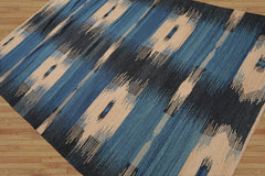 Caldicot LoomBloom Hand Woven Contemporary Ikat Wool Oriental Area Rug Beige 5x8