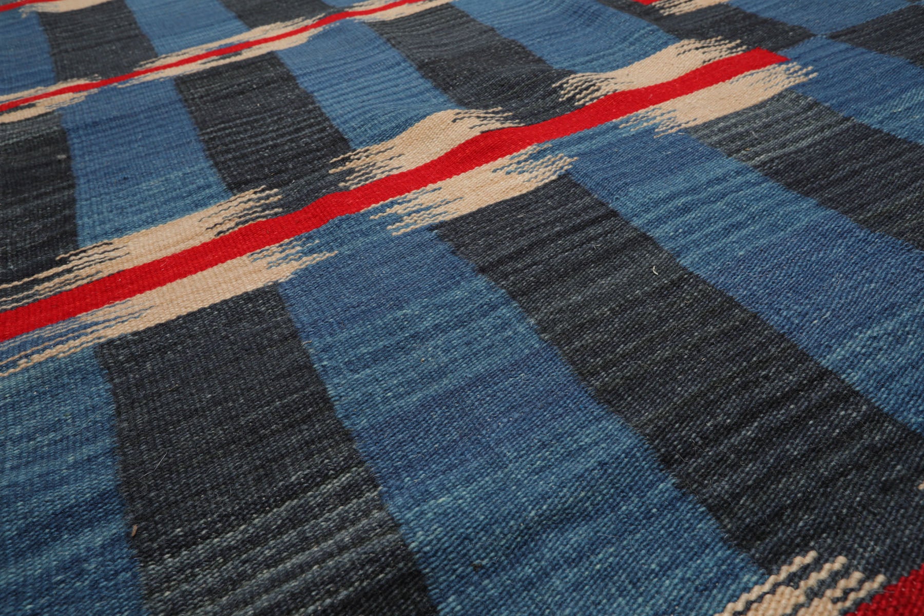 Gajdosik LoomBloom 5x8 Blue Contemporary Ikat Wool Oriental Area Rug