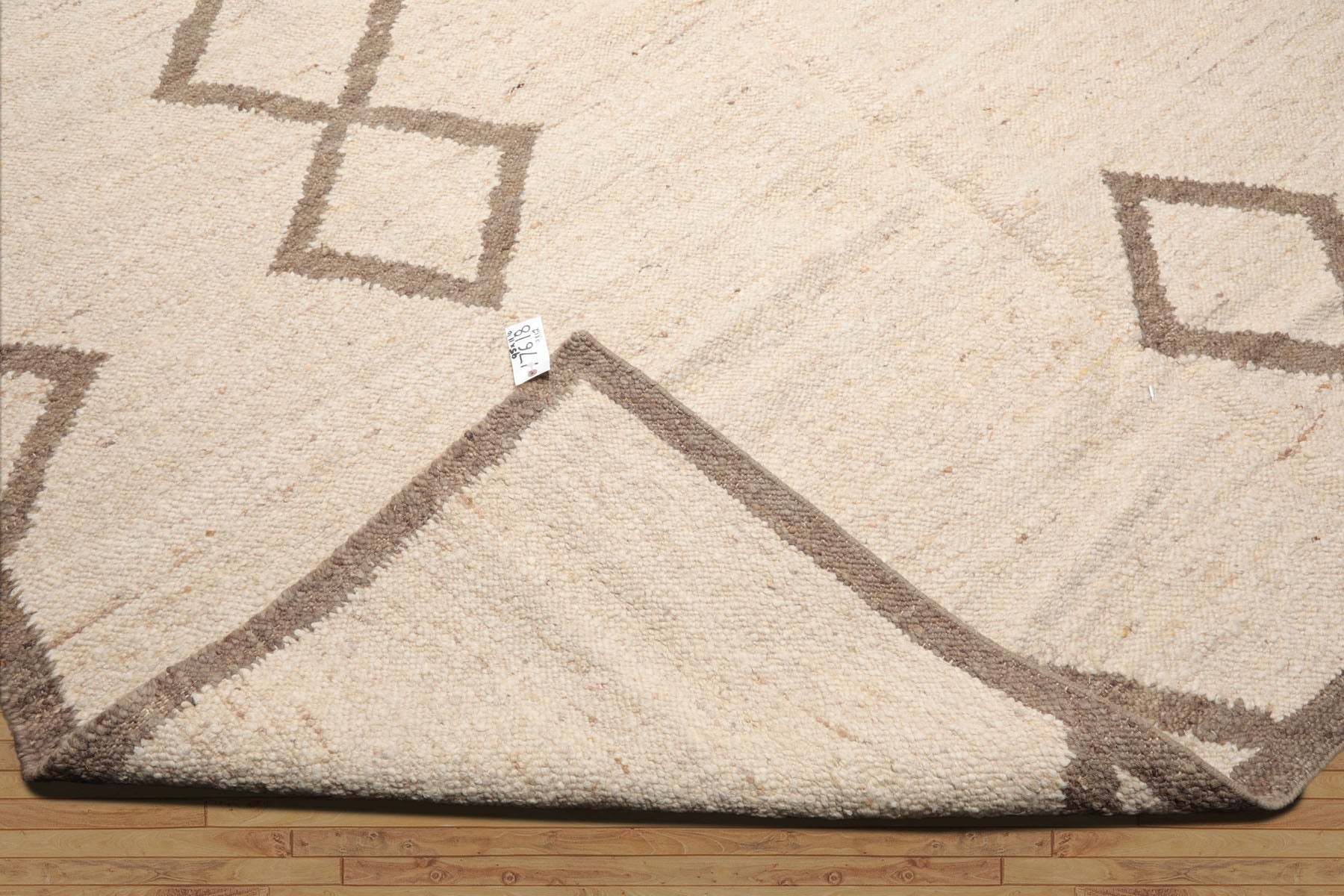LoomBloom 9x12 Hand Woven Beige Contemporary Flatweave Wool Oriental Area Rug
