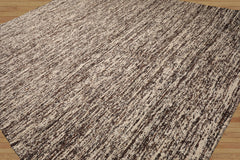 LoomBloom 9x12  Geometric Flatweave Wool Rug in Contemporary Beige Design
