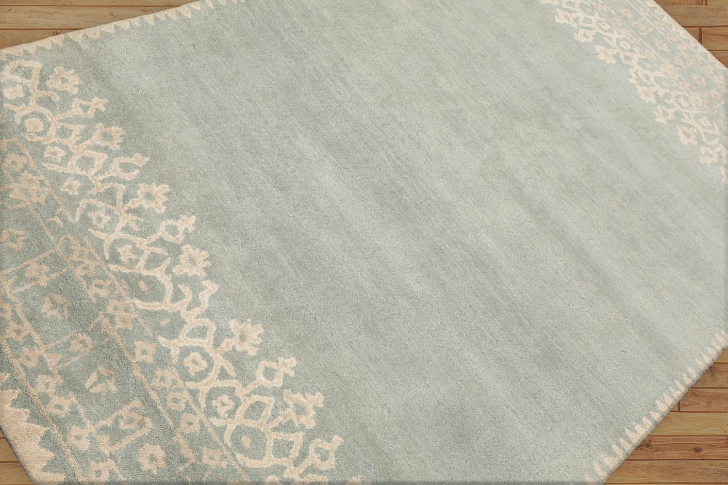 Maiyah 5x8 Hand Tufted Hand Made 100% Wool Patterned Designer Transitional Oriental Area Rug Aqua, Beige Color