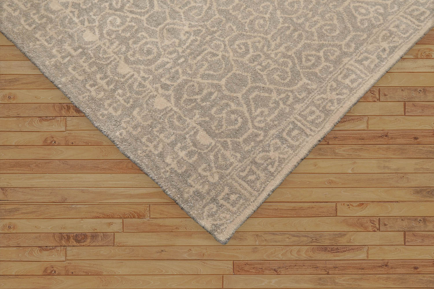 Juvonte 5x8 Hand Tufted Hand Made 100% Wool Patterned Traditional Oriental Area Rug Gray, Beige Color