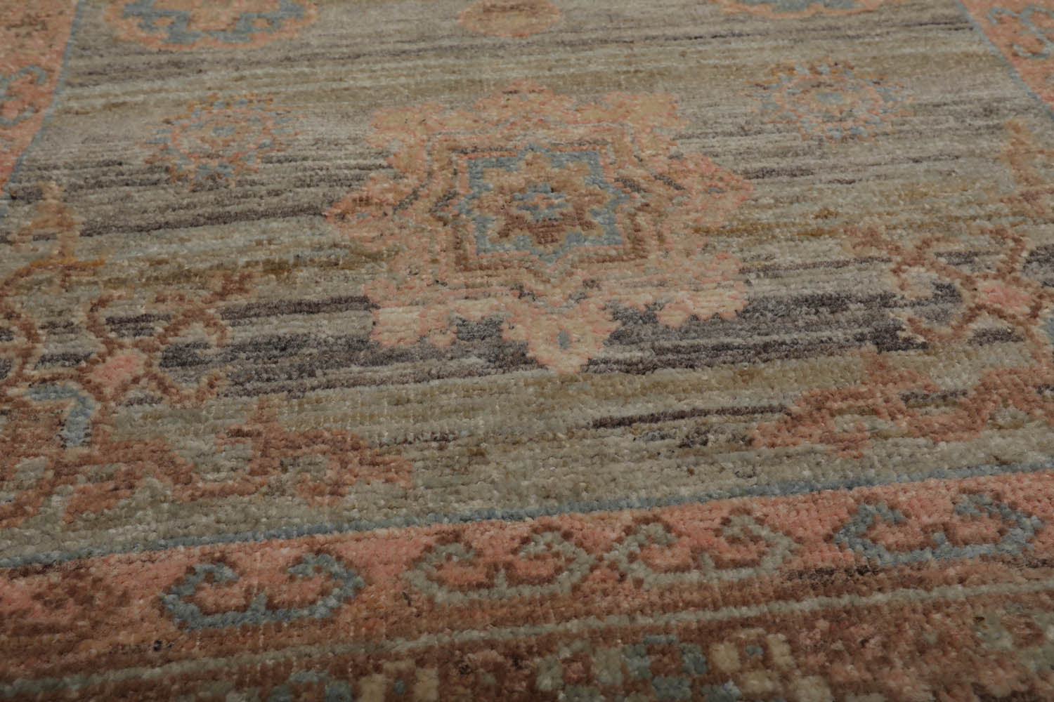 3x5 Sea Foam, Blush, Blue Color Hand Knotted All-Over 100% Wool Traditional Oriental Rug