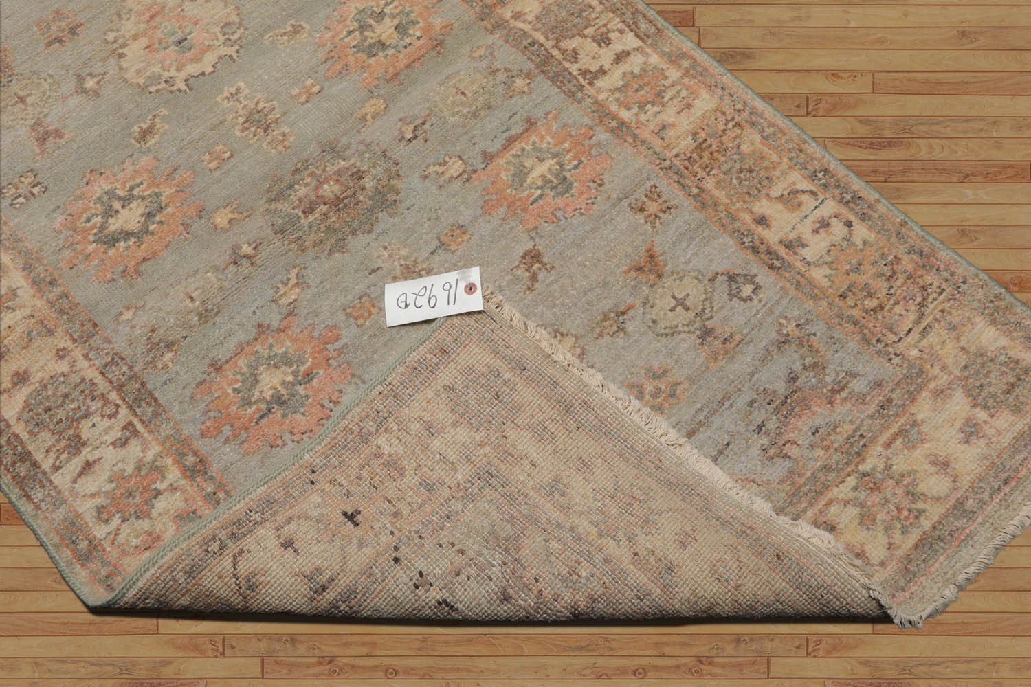 3x5 Mint, Ivory, Peach Color Hand Knotted All-Over 100% Wool Traditional Oriental Rug