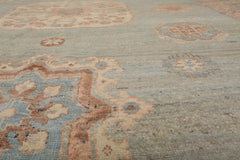 8x10 Mint, Blush, Brown Color Hand Knotted All-Over 100% Wool Traditional Oriental Rug