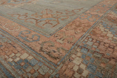 8x10 Mint, Blush, Brown Color Hand Knotted All-Over 100% Wool Traditional Oriental Rug