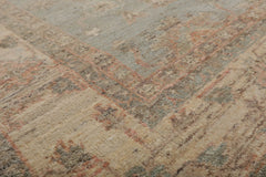 6x9 Slate, Beige, Blush Color Hand Knotted All-Over 100% Wool Traditional Oriental Rug