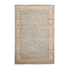 6x9 Slate, Beige, Blush Color Hand Knotted All-Over 100% Wool Traditional Oriental Rug