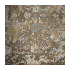 Statesville 15'8'' x 15'9'' Brown, Tan Palace Hand Knotted 100% Wool Oushak Transitional Oriental Area Rug