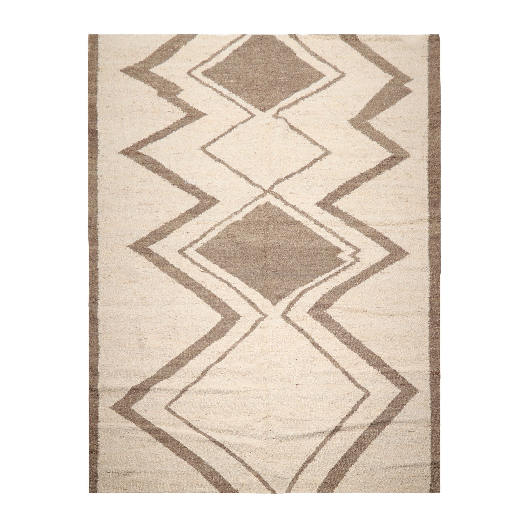 10' 3''x14' 1'' Beige Oatmeal Moss Brown Color Hand Woven Flat Weave 100% Wool Modern & Contemporary Oriental Rug