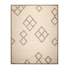 LoomBloom 9x12 Hand Woven Beige Contemporary Flatweave Wool Oriental Area Rug