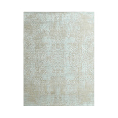Owes 8x10 Blue, Gray Hand Knotted 100% Wool Transitional Oriental Area Rug Light