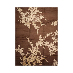Hovnatan 10x14 Brown, Beige Hand Knotted Tibetan Wool and Silk Tibetan Modern & Contemporary Oriental Area Rug
