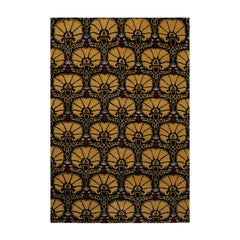 Ender 4x6 Hand Knotted Tibetan 100% Wool Art Deco Oriental Area Rug Black, Gold Color