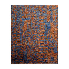 Nasworthy LoomBloom 8x10 Navy, Caramel Hand Knotted Oushak 100% Wool Oushak Traditional Oriental Area Rug
