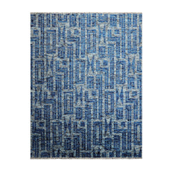 Whittiker LoomBloom 8x10 Blue, Gray Hand Knotted Tibetan 100% Wool Modern & Contemporary Oriental Area Rug
