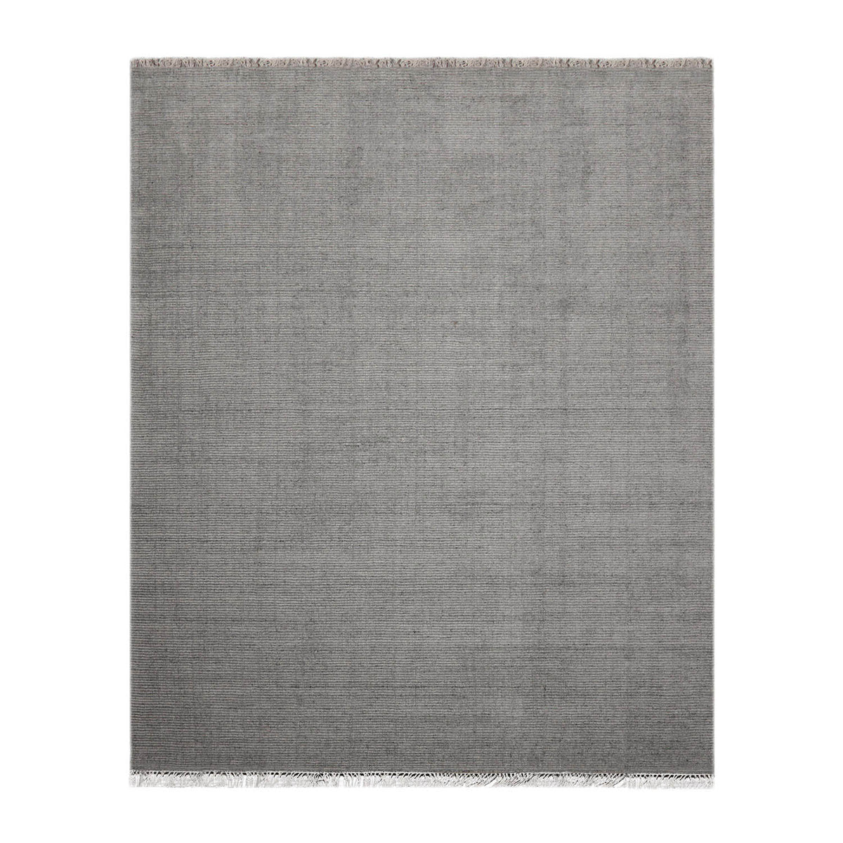 9' x12'  Ash Gray Color Hand Loomed Ribbed Wool Modern & Contemporary Oriental Rug