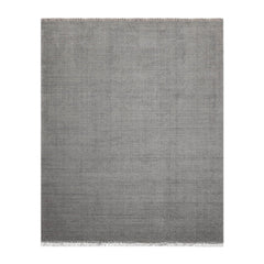 9' x12'  Ash Gray Color Hand Loomed Ribbed Wool Modern & Contemporary Oriental Rug