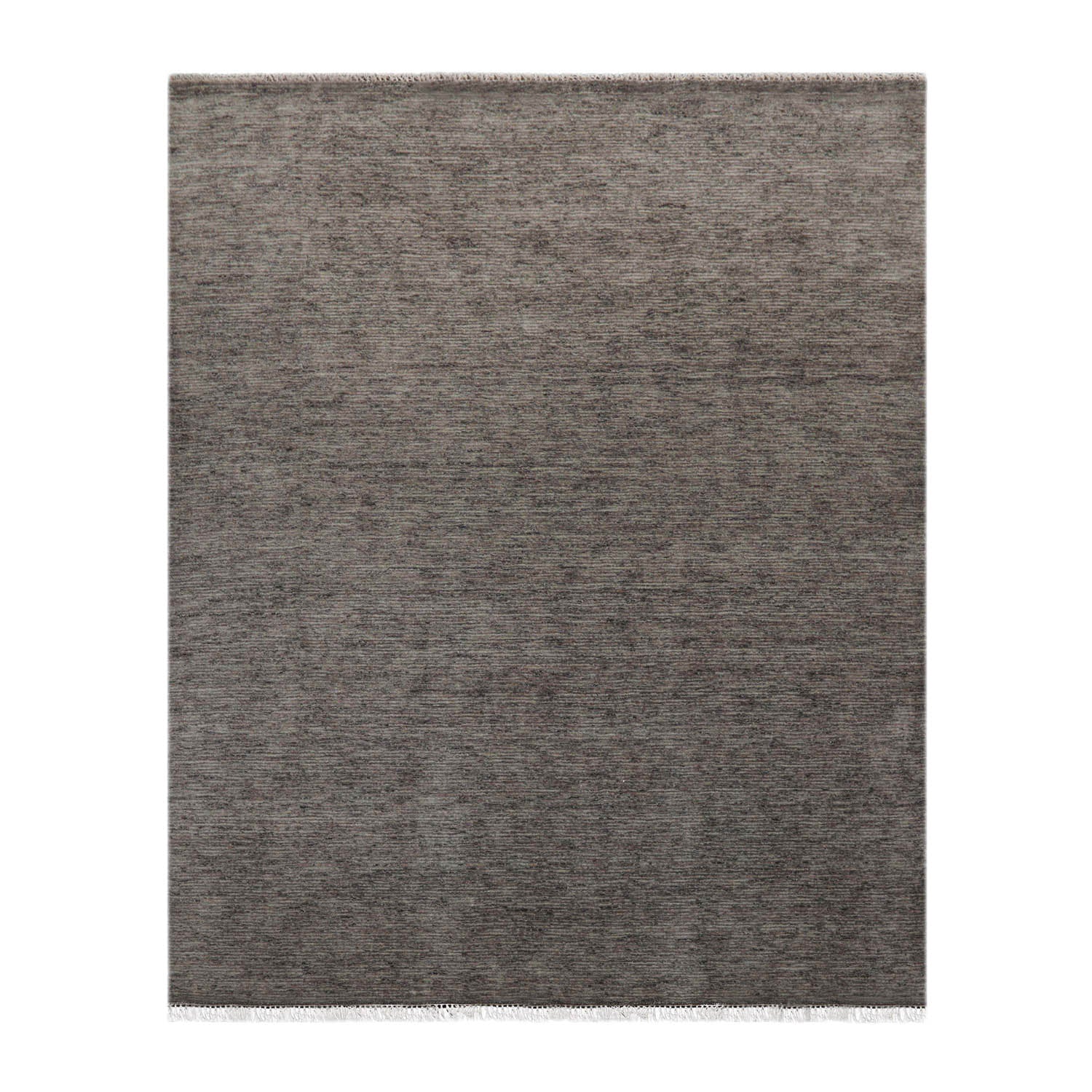 9' x12'  Tone On Tone Gray Color Hand Loomed Solid Wool Traditional Oriental Rug