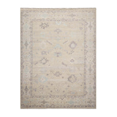 Tynemouth 9x12 Beige,Taupe Hand Knotted All-Over Wool Oushak Traditional  Oriental Area Rug