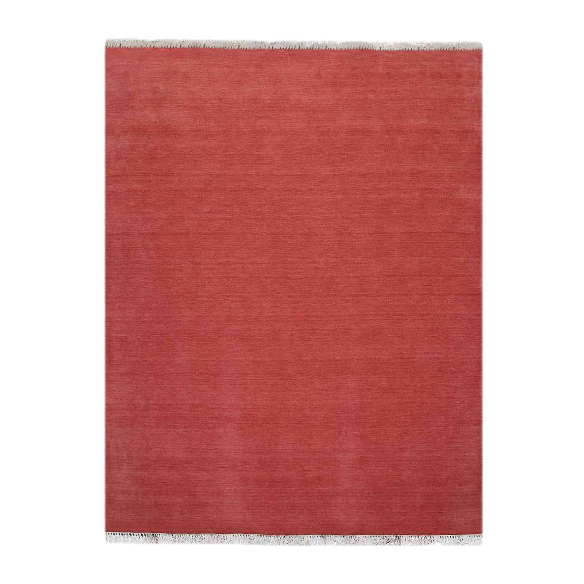 9' x12'  Coral Color Hand Loomed Solid Wool Traditional Oriental Rug