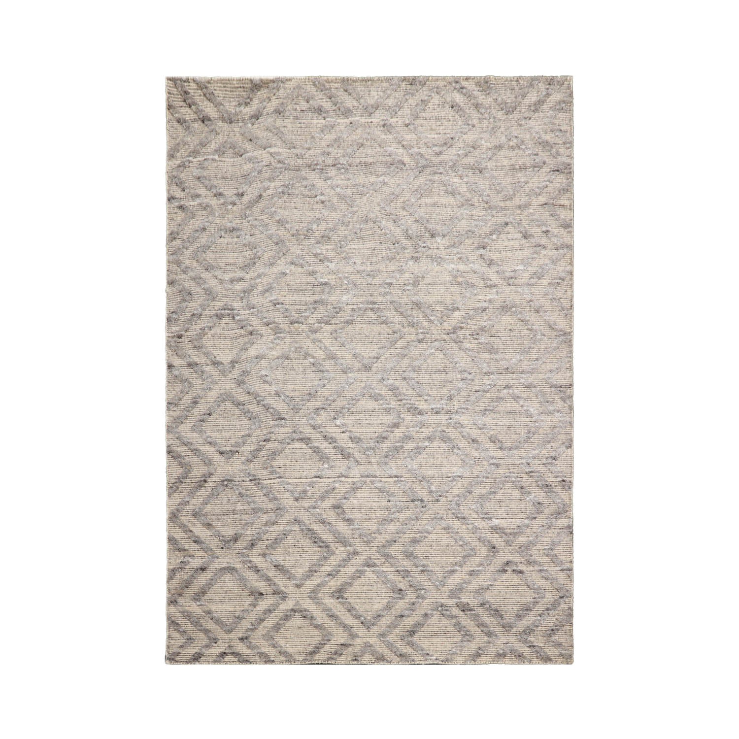 Cowarts LoomBloom Hand Knotted Oriental Area Rug with Geometric Design in 5x8 Beige
