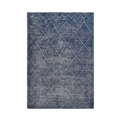 Lari LoomBloom 5x8 Navy Hand Woven Moroccan Wool Oriental Area Rug with Contemporary Style