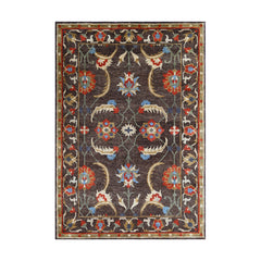 5x8 Graphite Orange beige Color Hand Knotted Arts & Crafts Oushak Wool Arts & Crafts/Mission Oriental Rug