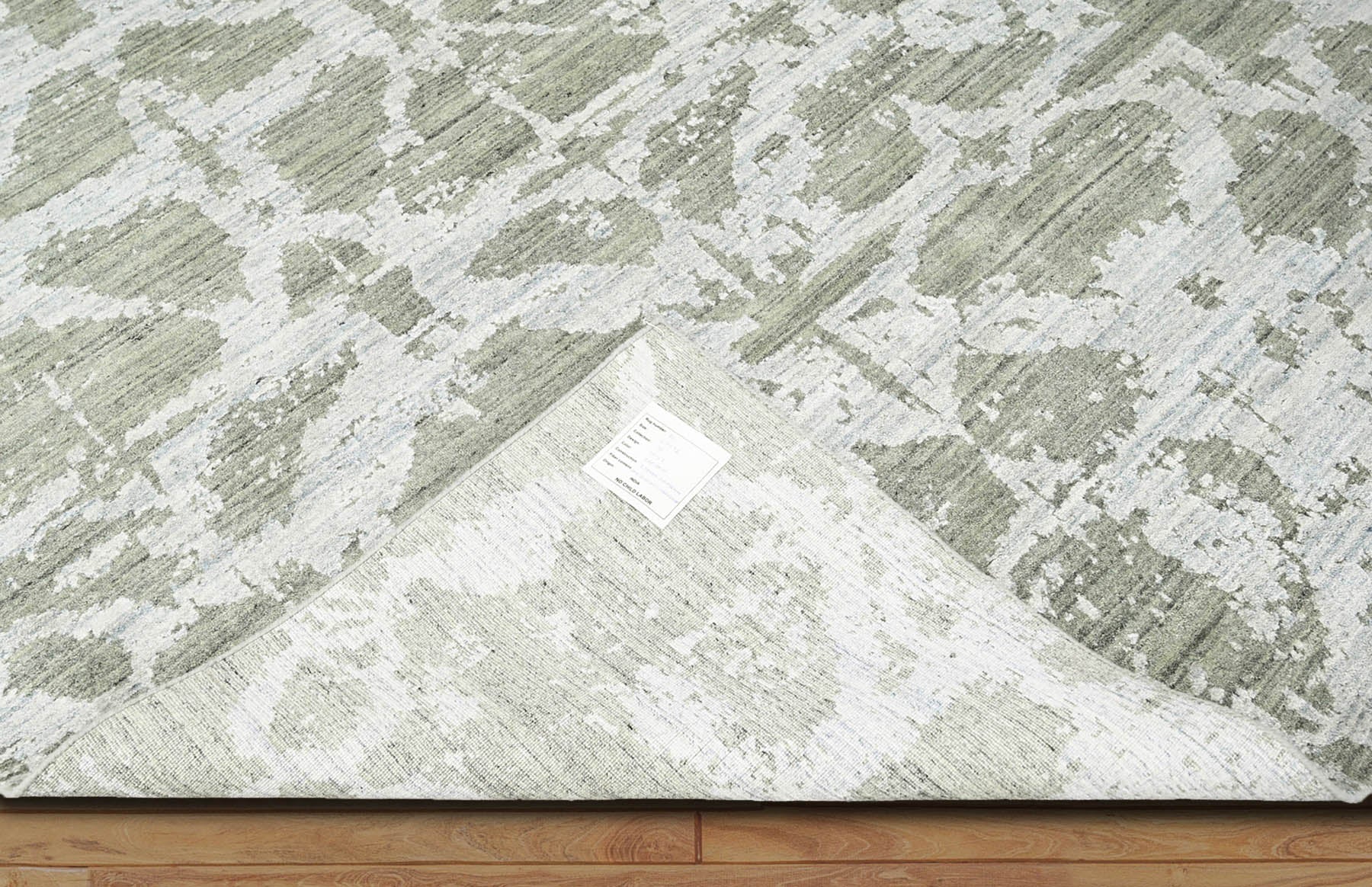 5' 4''x7' 6'' Tone On Tone Gray Color Hand Knotted  Wool/Bamboo Silk Transitional Oriental Area Rug