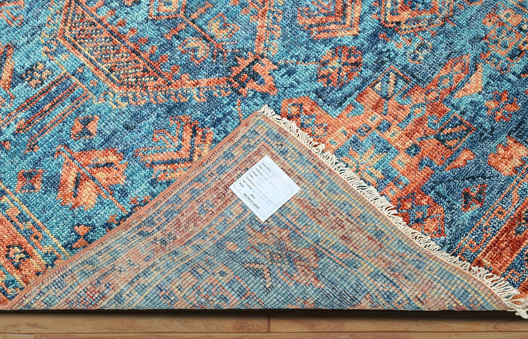 Multi Size Blue, Burnt Orange Hand Knotted Arts & Crafts 100% Wool Turkish Oushak Traditional Oriental Area Rug