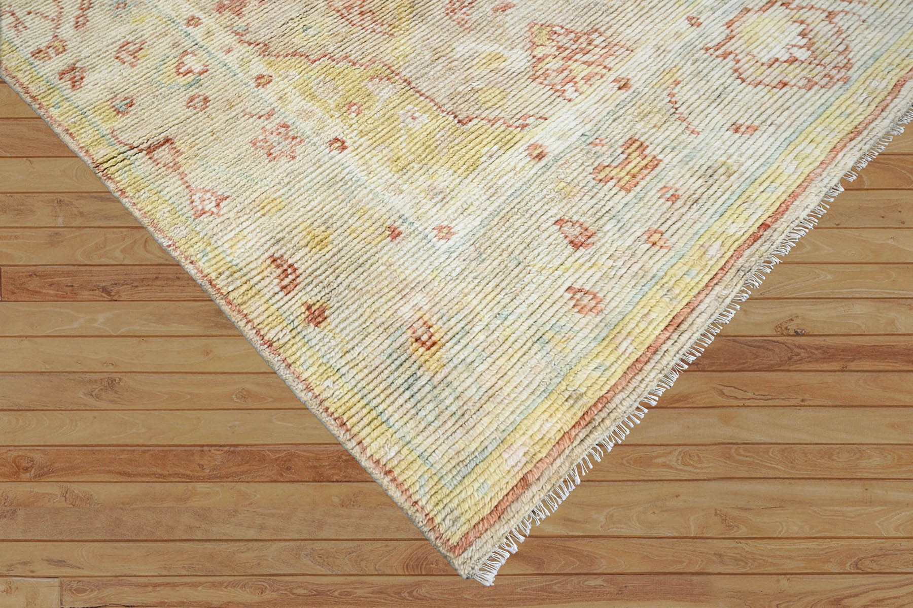 Leming 9x12 Tan, Beige Hand Knotted Afghan Oushak 100% Wool Oushak Traditional Oriental Area Rug