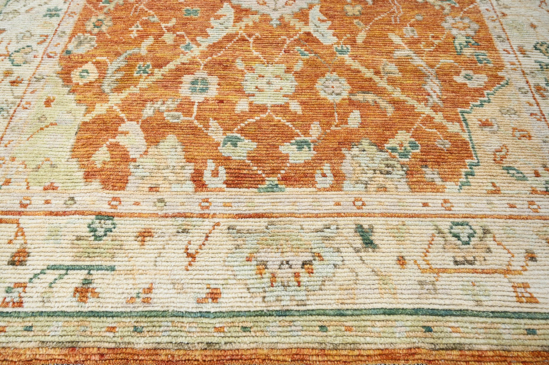 9x12 Hand Knotted 100% Wool Traditional Oriental Area Rug Rust, Ivory Color